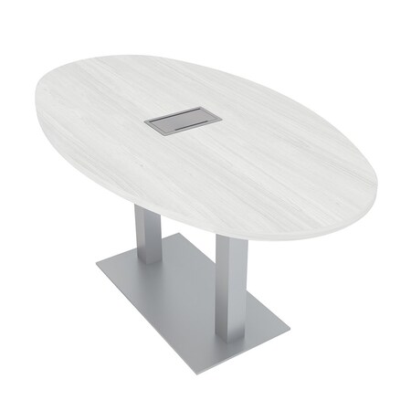 Skutchi Designs 33.5 in W, 69.5 in L, 29 in H, Engineered Wood Top, White HAR-BOVL-34X70-DOU-ELEC-WHCYPRESS